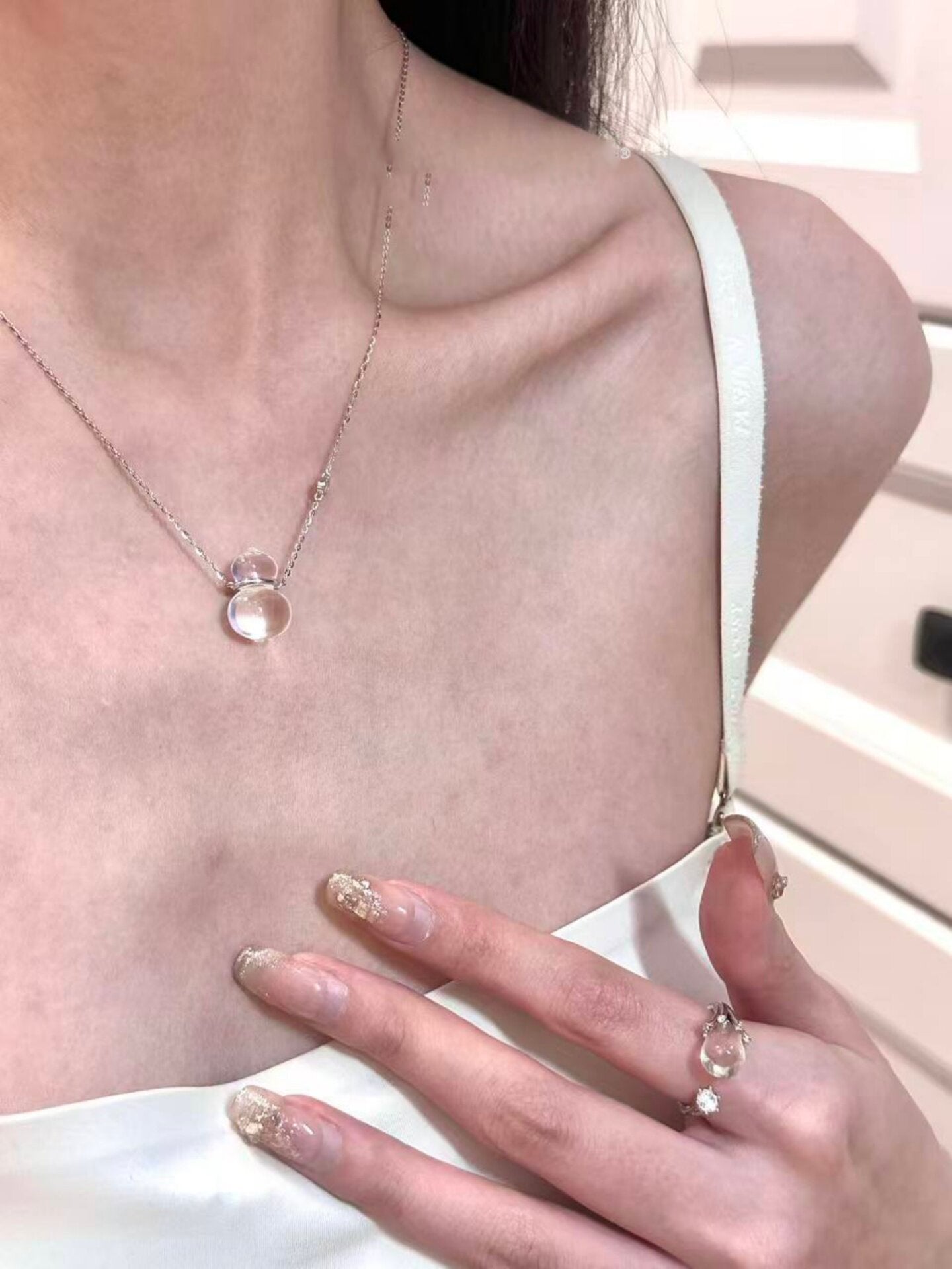 Natural Clear Quartz Hulu Gourd Pendant Necklace - 925 Sterling Silver Chinese Lucky Charm Gift for Her