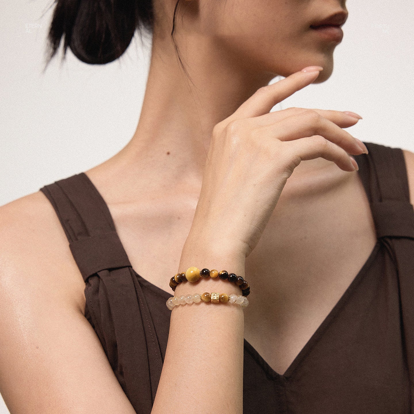 Natural Golden Rutilated Quartz & Yellow Tiger Eye Bracelet – Feng Shui Wealth & Luck Crystal Jewelry