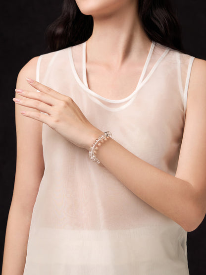 Natural Clear Quartz Super Seven Bracelet – Minimalist Crystal Beaded Jewelry for Women