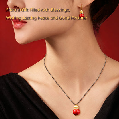 Chinese Inspired Jewelry Set – Necklace, Earrings & Bracelet with Lucky Prosperity Symbol, Elegant Gift