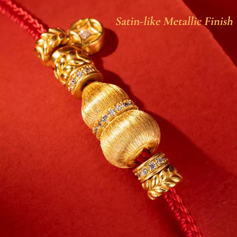 Fortune & Prosperity Cinnabar Red String Bracelet with Gourd Charm | Chinese Inspired Jewelry Gift for Women