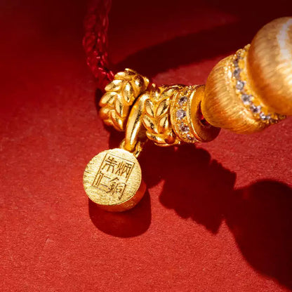 Fortune & Prosperity Cinnabar Red String Bracelet with Gourd Charm | Chinese Inspired Jewelry Gift for Women