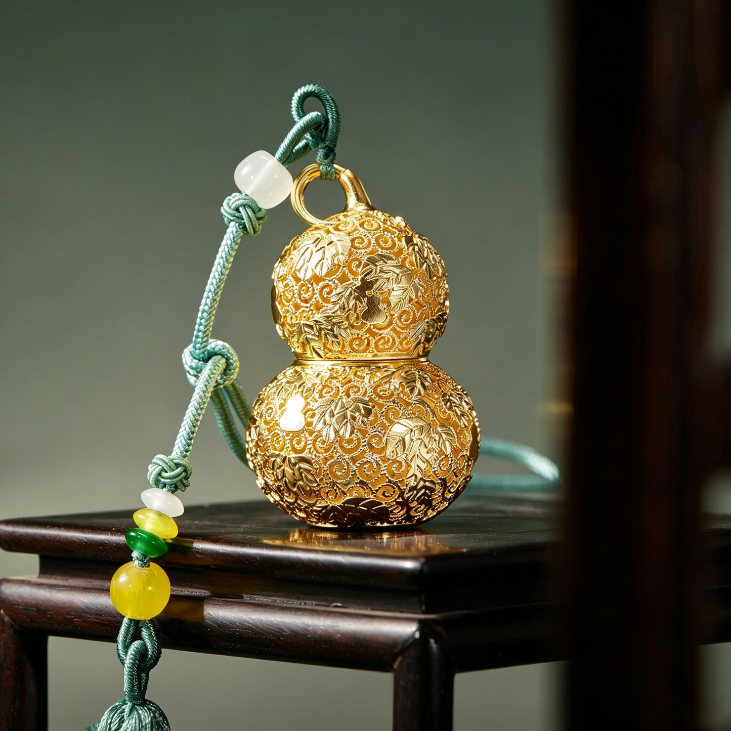 Copper Hulu Gourd Bag Charm - Chinese Filigree Lucky Pendant with Prosperity Symbol for Birthday Gift