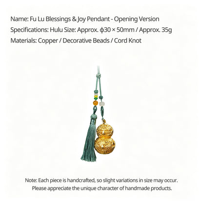 Copper Hulu Gourd Bag Charm - Chinese Filigree Lucky Pendant with Prosperity Symbol for Birthday Gift