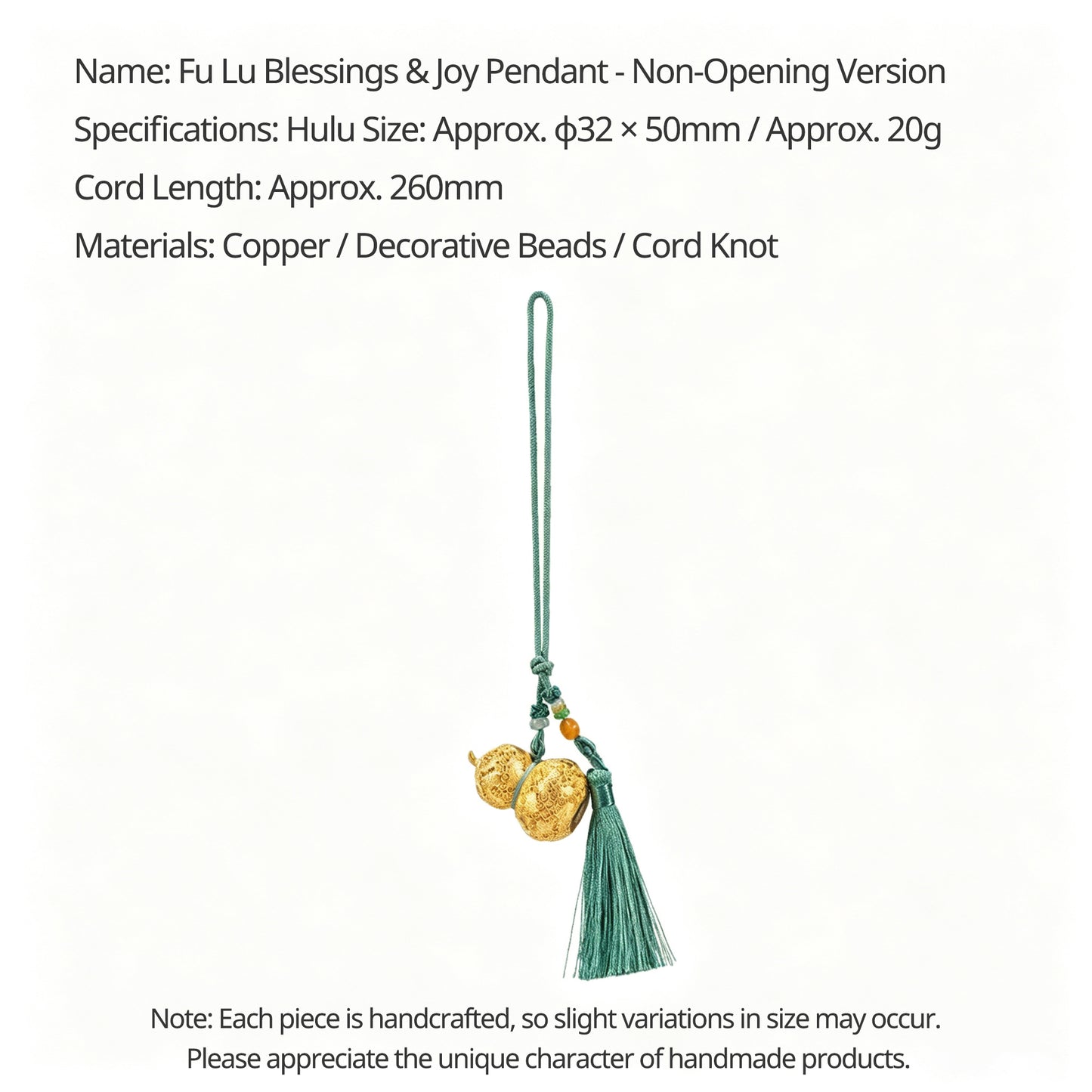 Copper Hulu Gourd Bag Charm - Chinese Filigree Lucky Pendant with Prosperity Symbol for Birthday Gift