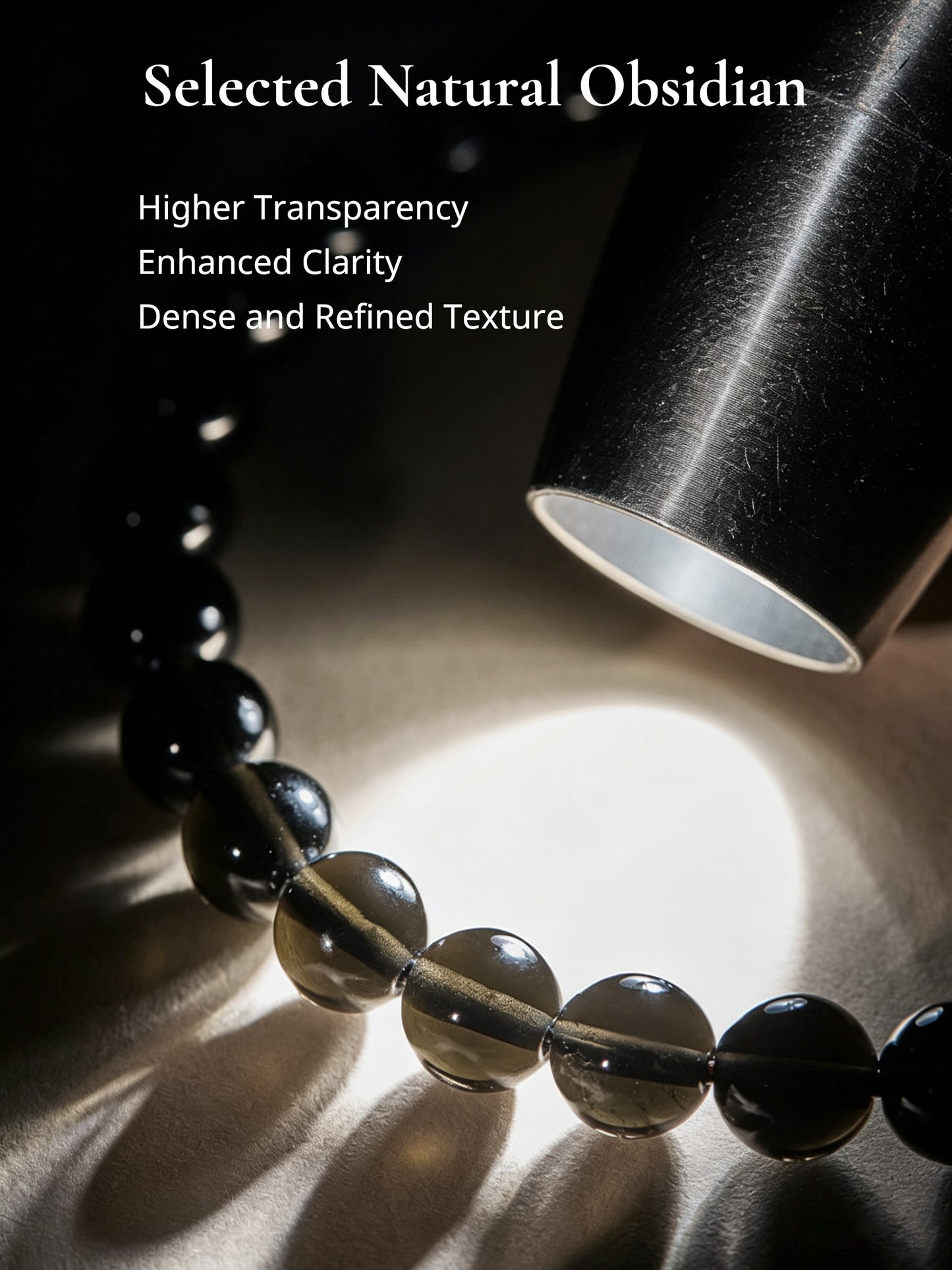 Natural Black Obsidian Bracelet for Men – Crystal Jewelry Father's Day Gift for Dad