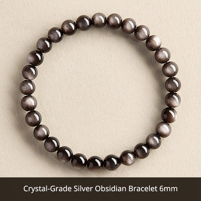 Natural Black Obsidian Bracelet for Men – Crystal Jewelry Father's Day Gift for Dad