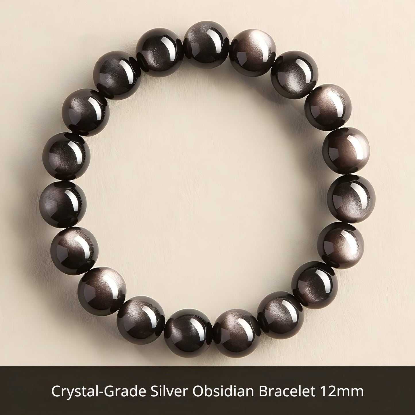 Natural Black Obsidian Bracelet for Men – Crystal Jewelry Father's Day Gift for Dad