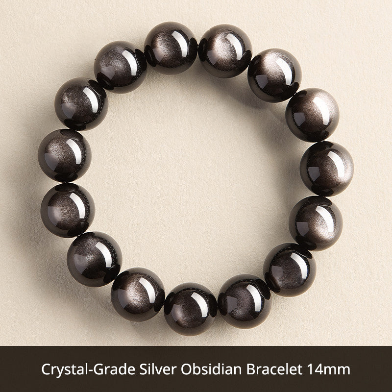 Natural Black Obsidian Bracelet for Men – Crystal Jewelry Father's Day Gift for Dad