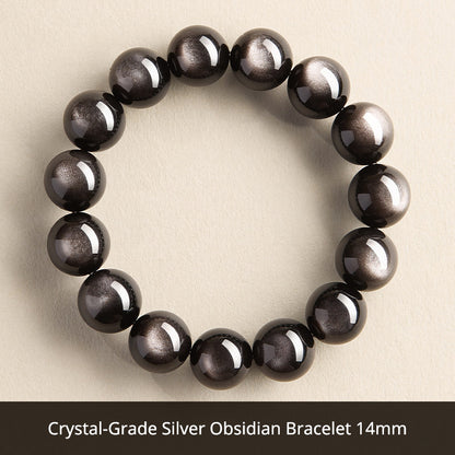 Natural Black Obsidian Bracelet for Men – Crystal Jewelry Father's Day Gift for Dad