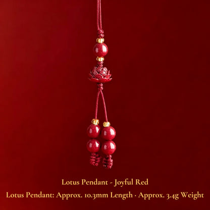 High Purity Cinnabar Pendant Charm - Chinese Feng Shui Lucky Car Keychain with Peace Pendant, Hulu Gourd & Pi Xiu Protection Charm