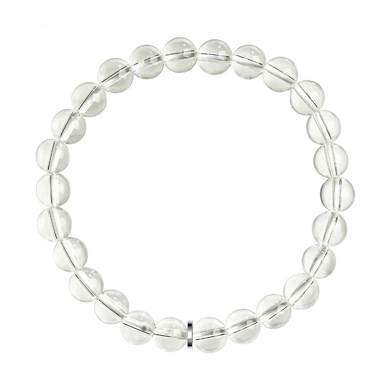 Natural Clear Quartz Super Seven Bracelet – Minimalist Crystal Beaded Jewelry for Women