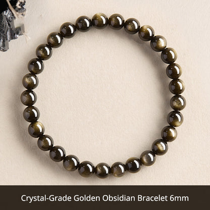 Natural Black Obsidian Bracelet for Men – Crystal Jewelry Father's Day Gift for Dad