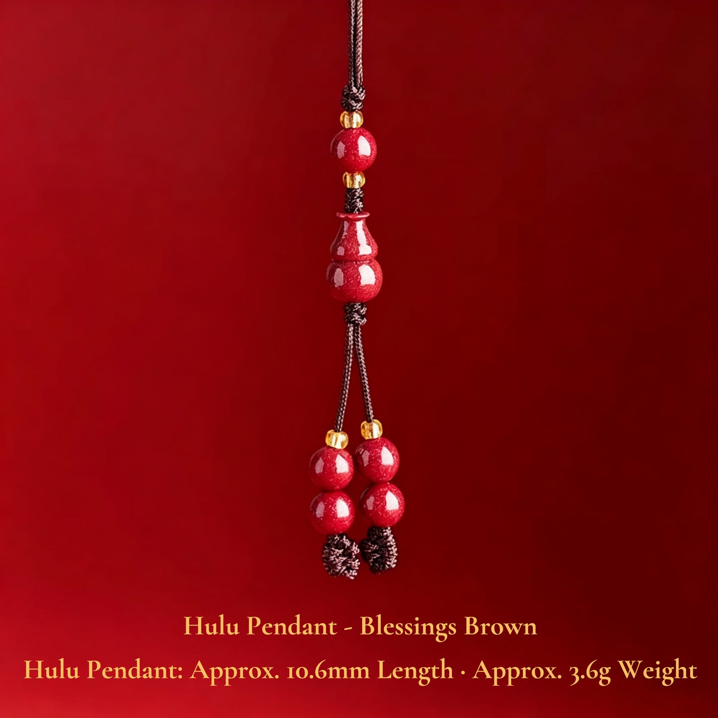 High Purity Cinnabar Pendant Charm - Chinese Feng Shui Lucky Car Keychain with Peace Pendant, Hulu Gourd & Pi Xiu Protection Charm