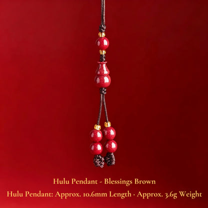 High Purity Cinnabar Pendant Charm - Chinese Feng Shui Lucky Car Keychain with Peace Pendant, Hulu Gourd & Pi Xiu Protection Charm