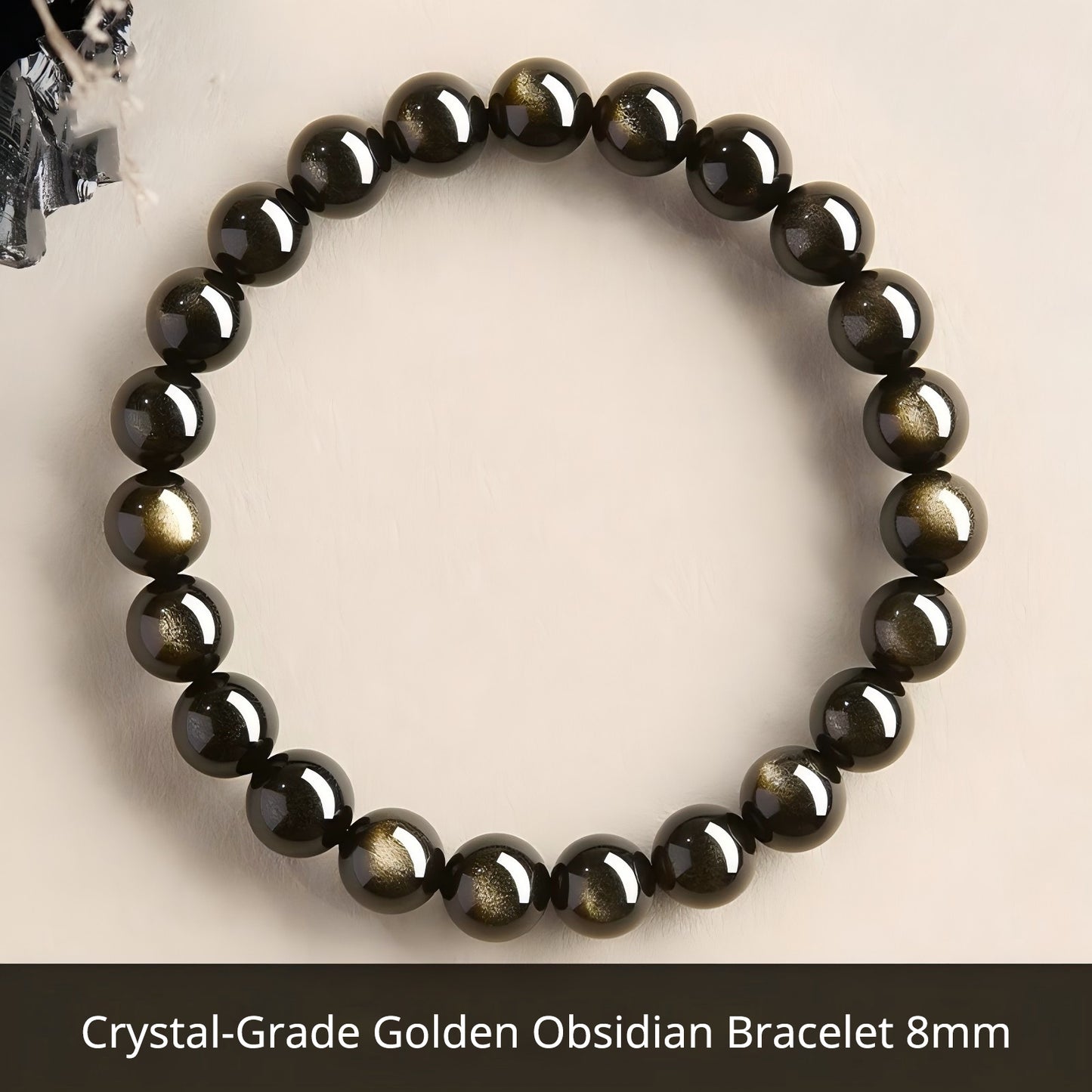 Natural Black Obsidian Bracelet for Men – Crystal Jewelry Father's Day Gift for Dad