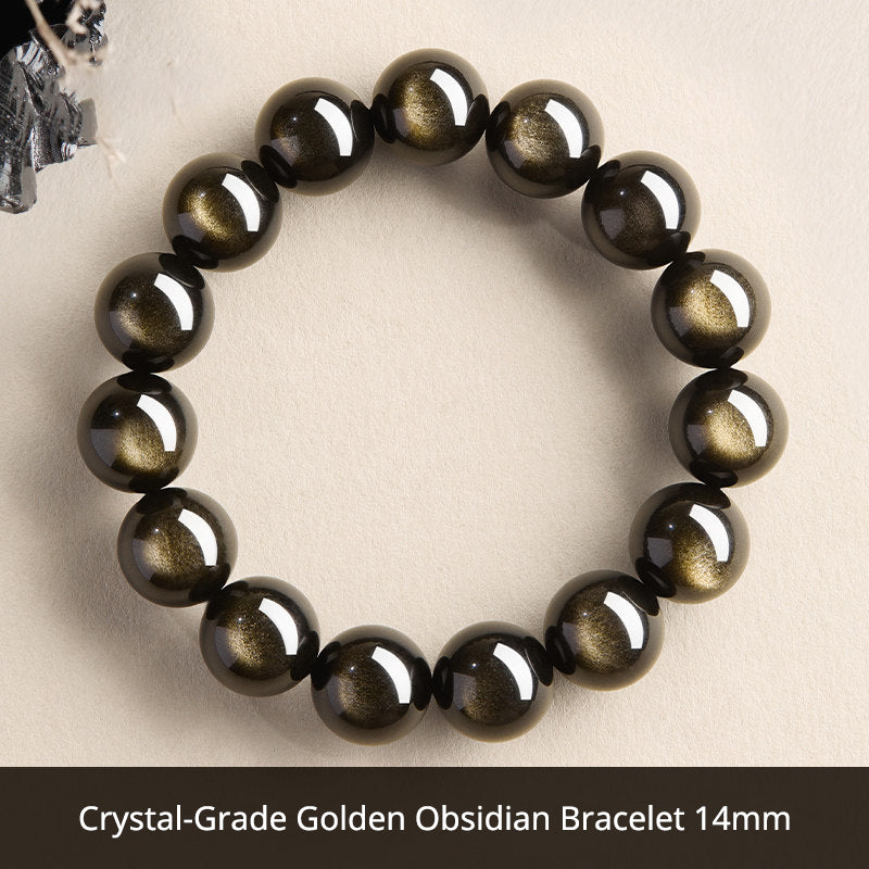 Natural Black Obsidian Bracelet for Men – Crystal Jewelry Father's Day Gift for Dad