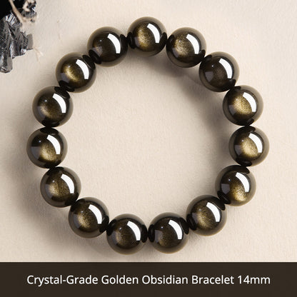 Natural Black Obsidian Bracelet for Men – Crystal Jewelry Father's Day Gift for Dad