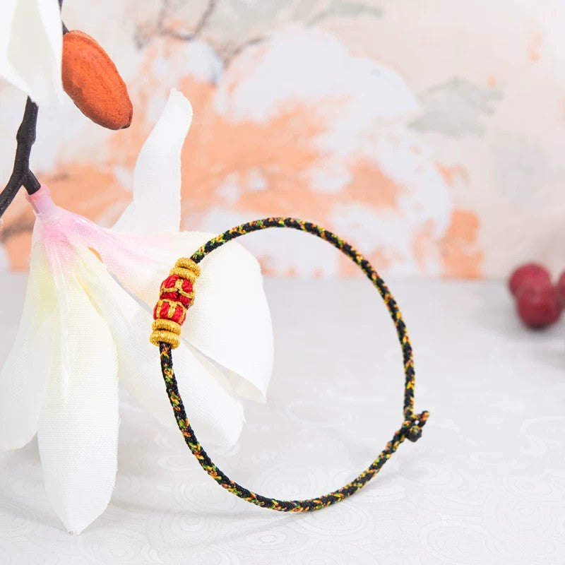 Chinese Zodiac Guardian Red String Bracelet, Handmade Lucky Charm Bracelet Inspired by Chinese Tradition